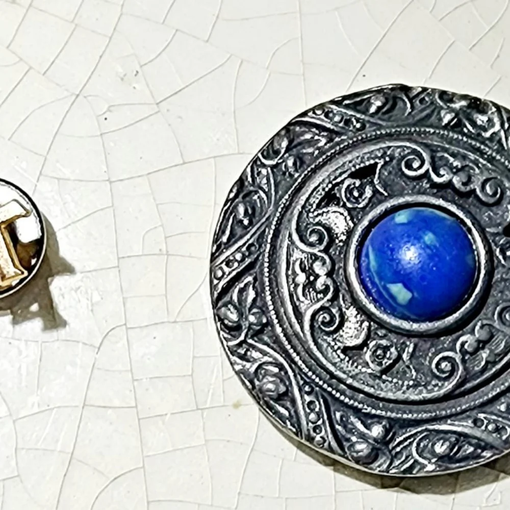 Vintage art Nouveau greek pin cover brooch sigma tau fraternity Gamma 1920s